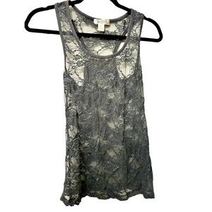 Women’s Grey See-Through Tank Top
